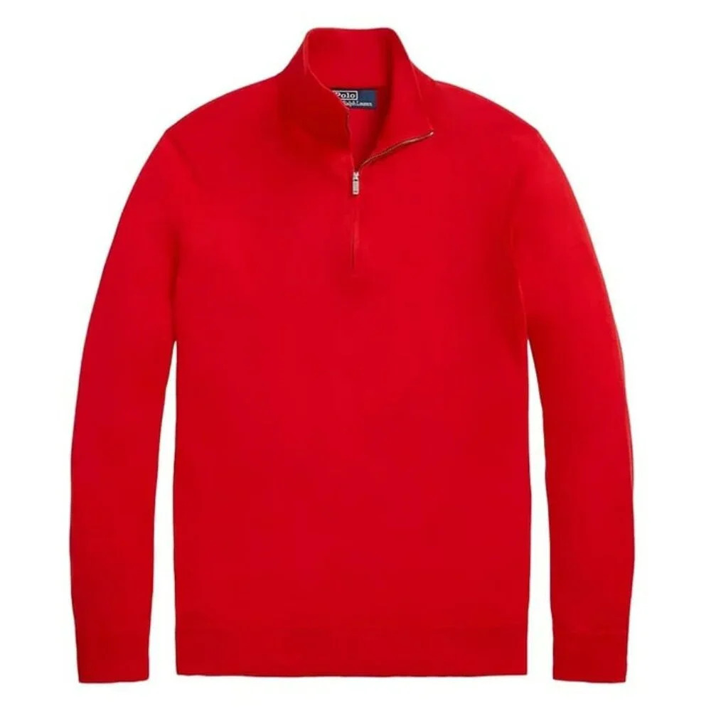 Polo Ralph Lauren Men's Cotton Quarter Zip Mock Neck Sweater Size XL (MSRP $228)